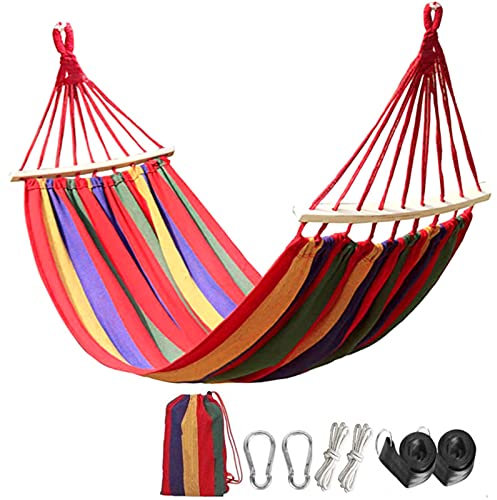 FOGUO Hamac de Camping de Voyage, Hamac de Voyage Camping Hamac Set, Chaise Hamac Balançoire, Sangles et Mousquetons, pour Les Voyages, La Plage, Le Jardin