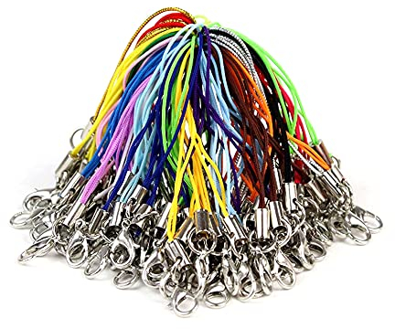 Gotetiso Teléfono Móvil Lanyard 100 Piezas Cordón de Teléfono Llavero Cuerda Cuerda Lanyard Teléfono Celular Correas Corchete de la Langosta cordón Teléfono Móvil Cordón Cierre de Mosquetón Cuerda