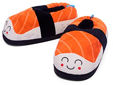 Coddies Sushi Shoe-shi Hausschuhe, Neuheit Schuhe für drinnen und draußen, ultimatives Geschenk, Herren, Damen und Kinder, Größen S, M, L, braun, 36.5/40.5 EU