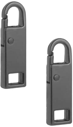 2 Stück Reißverschluss Schieber, Reißverschluss Lasche Ziehen Ersatz, Abnehmbare Zipper Pull Tabs, für Bekleidungsjacken, Koffer, Stoff, Rucksack, Gepäck, Bastelarbeiten(Schwarz, 37x10x4 mm)