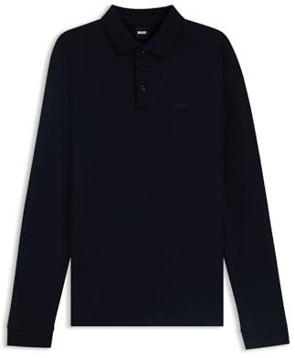 BOSS Herren Pado 30 Longsleeve-Poloshirt aus Interlock-Baumwolle mit Logo