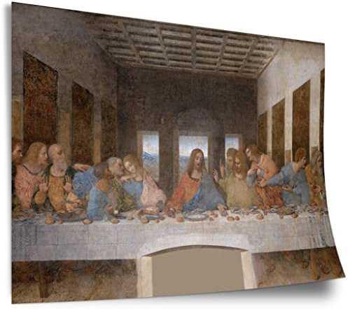 Printistico Poster Leonardo da Vinci - Das letzte Abendmahl Kunstdruck ohne Rahmen, Wandbild - A4, A3, A2, A1, A0, XXL - Wohnzimmer, Schlafzimmer, Küche, Deko