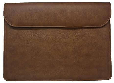 Dorca Laptop Sleeve Compatible with 2022 MSI Modern 14 14 FHD Laptop B10MW-639IN, B11MOU-861IN, B5M-045IN, B11SBU-688IN, PU Leather Ultra Slim Flap Style Protective Case, Brown