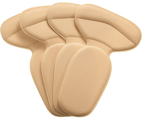 2 Paar Fersenpolster 2-in-1 Fersenschutz Fersengriffe Fersenkissen Fersenpolster Antislip Pad Selbst Ferseneinlagen Selbstklebend Schuheinlagen Fersenkissen Einlagen für Damen Herren (Beige)