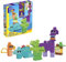 MEGA First Builders HKN43 - BLOKS Sensorisches Spielzeug für Kleinkinder, Dinos aus Bauklötzen, T-Rex, Brontosaurus, Pterodactylus und Stegosaurus, Konstruktionsspielzeug für Kleinkinder ab 1 Jahr