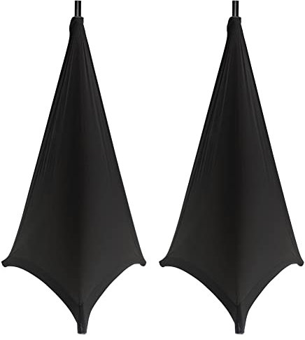 Gicov Lot de 2 housses de support de haut-parleur pour trépied de sol, housse de protection pour haut-parleur DJ 3 côtés avec sac de voyage pour mariages, banquets, événements Noir