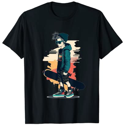 Cooler Skateboard-Junge T-Shirt