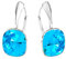 Square 12 mm 44 Farben Wunderbar Hängend Ohrringe 925 Silber Österreichische Zirkonia - Schmuck für Frauen und Mädchen - Hängeohrringe Ideal für Geschenke für Frauen (Deep Blue)