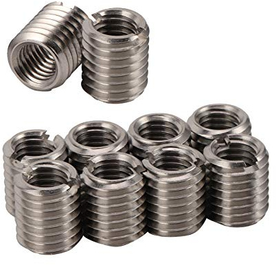 BORDSTRACT Dado di riduzione con filettatura esterna, 10 pezzi M10*1.5-M12*1.75-20MM dado di riduzione filettato in acciaio inossidabile, hardware di fissaggio