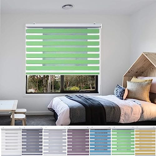 Lamellenvorhang 105 x 260 cm Sichtschutz, Lichtschutz, Blendschutz Fenstervorhänge, Verdunkelungsvorhänge Inkl. Aller Montage-Teile für Fenster und Türen, Küche, Grün