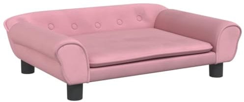 vidaXL Kindersofa, Couch für Kinder, Kindercouch mit runden Kanten, Kindersessel Minisofa Polstersofa Kindermöbel Sofa Kinderzimmer, Rosa Samt