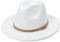 DRESHOW Fedora-Hut mit breiter Krempe für Damen Gürtelschnalle Retro-Panama-Schlapphut