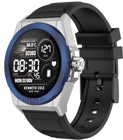 Bebinca Smartwatch Herren, 1,32'' HD-Bildschirm, IP68 Wasserdicht Fitnessuhr mit Herzfrequenzmonitor Schlafmonitor Schrittzähler für iOS Android(Blau-Silber)