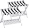 SMIBUY porte-bagages, paquet de 2, porte-valise pliable en bambou avec étagère de rangement pour chambre d’amis, chambre à coucher, hôtel, robuste (blanc)