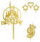 mciskin Girls Happy 9th Birthday Candles Cake Toppers, Gold Castle Cake Topper, Crown Number 9 Candle for Cake, Candles Cake Cupcake Topper for Baby Birthday Party Decorations 9th Wedding Anniversary