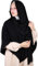 Khimar KH400 Khimar mit Hijab zum Hineinschlüpfen, dicker Krepp, für muslimische Frauen, Schwarz , Einheitsgröße