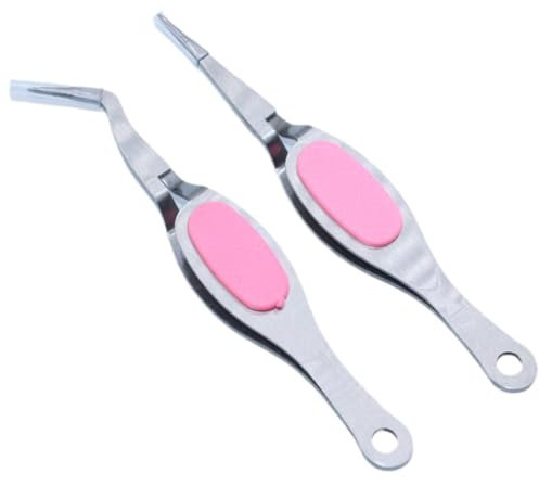 2Pcs Pinzette pinze chirurgiche, in acciaio inox, professionali, antiscivolo, lunghe, pinzette dritte, pinzette angolate per animali acquatici, corallo, riparazione, artigianato, cucina
