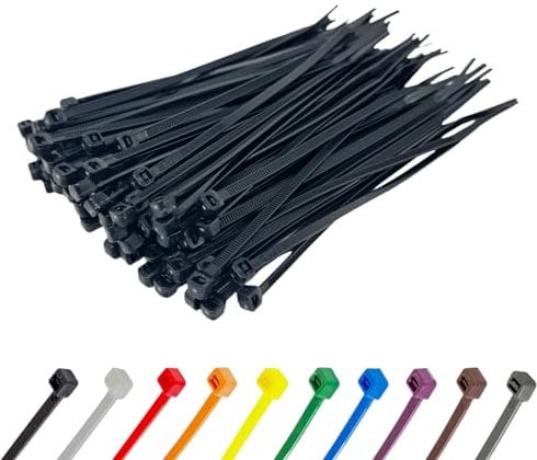 Black Cable Ties (100 Pack - 100mm x 2.5mm) Small Nylon Zip Ties Plastic Tie Wraps for Office Cable Tidy Garden DIY