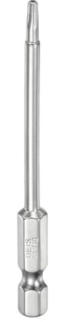 sourcing map T10 Security Torx Bit 1/4 Hex Shank 3 Long S2 Steel Magnetic Tamper Resistant Star Bits Screwdriver Torx Head with Hole for Driver Drill Bits Remove Fastening Screws