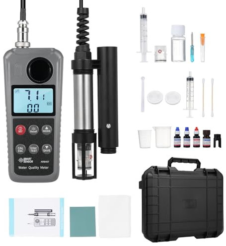 Bodentest 6-in-1 Digitaler Tester for gelösten Sauerstoff, Wasserqualitätsdetektor, pH-Wert, Temperatur, Ammoniak, Stickstoff, Sauerstoff Erfassen Sie die Bodenfruchtbarkeit genau