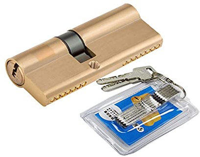 verrouillage cylindrique en bronze solide, Schließzylinder AB Schlüssel 65 70 80 90 115mm Zylinder versetzt Schloss Eingang Messing Türschloss Verlängerung Kernverlängerung(65mm(32.5x32.5))