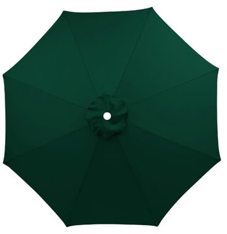 Toit de rechange pour parasol de terrasse - Vert foncé - 2,7 m - 6 baleines