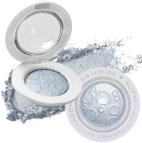 VIOLA HOSUE Glitzer Creme Lidschatten,Highlighter,Hochpigmentiert,Intensives und Langanhaltendes Finish(Silber)