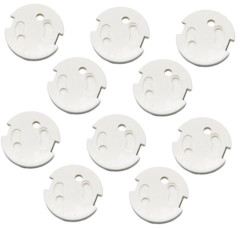 SECFOU 10stücke Steckdosenabdeckungen Aus Abs Kindersichere Schutzkappen Für Französische Steckdosen Installieren Stark Haftend Für Haushalte Mit Kleinkindern