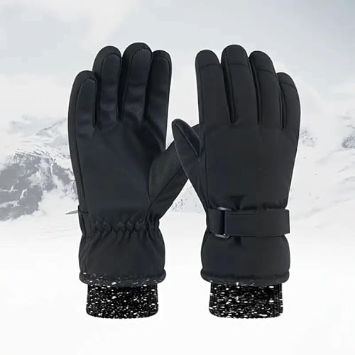 SOCK-TEC Womens Thermal Ski Gloves Waterproof Touch Screen Plush Lined | Touch screen compatible fingertips Adjustable wrist strap Windproof Ideal for skiing cycling walking outdoor sports