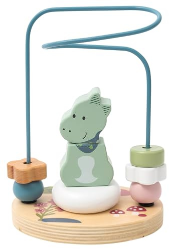 Sterntaler Motorikschleife Dino Rexi - Fördert Farberkennung, Geschicklichkeit und Hand-Augen-Koordination - Aus FSC® 100%-zertifiziertem Holz - Nachhaltiges Baby- und Kleinkindspielzeug