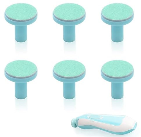 12PCS Baby Nail File Electric Replacement Pads, Sky Blue Baby Nail Trimmer Replace Pads Kit, Baby Nail Kit Grinding Heads Polish Disc Suitable for 6 Months Up