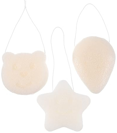 Healvian 3 Stück-pack Gesichtsreinigungsschwämme Weich Peeling Schwämme für Gesicht und Körper Hautfreundliches Material Leicht Reisefreundlich Badeschwämme für Damen Herren