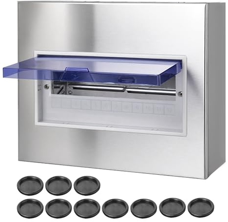 CHENGPI Aufputz Verteilerkasten für den Außenbereich,Edelstahl Wasserdichter Schaltschrank Innen,Edelstahl 304 Schaltschrank Verteilerkästen | 12 Module