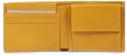 Piquadro Portemonnaie Herren mit Münzfach Mann Leder gelb