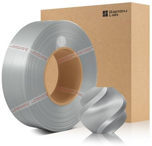 CCTREE Original PLA Basic Refill Filament 1,75 mm, Silber 10102 | ohne Spule, Smooth Surface Finish, 3D Druckfilament mit RFID für Bambu Lab A/X/P/H 3D Drucker Series, AMS, 1KG +/- 0,03 mm
