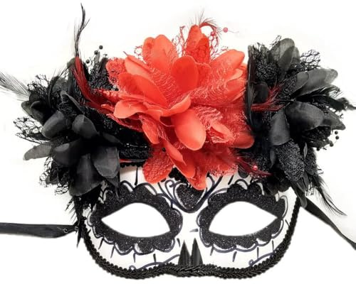 Brxmpn Tag Der Maske Halloween Maskerade Maske Lustige Cosplay Augenmaske Für Frauen Und Männer Día De Los Muertos Party Zubehör