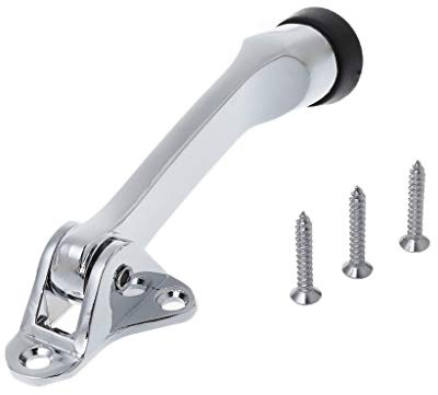 Zinc Alloy Chrome Lever Door Stopper with Rubber Feet Mounted Holder Door Handle Opener Tool Mold