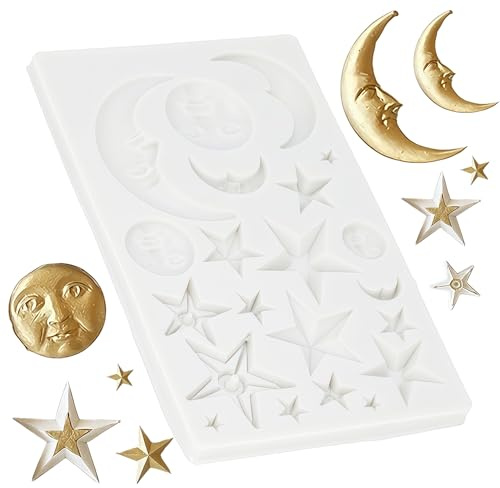 Moon and Star Chocolate Silicone Moulds for Baking, 1PCS | Non-Stick Food Grade Silicone Molds for Chocolate