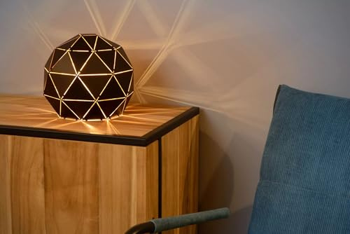 Licht-Erlebnisse Nachttischleuchte Metall Schwarz Nachttisch Schlafzimmer 22 cm klein E27 bis 25 W Modern elegant stilvoll Kugel Tischlampe Wohnzimmer WANOR