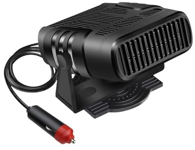 Gntodebj Chauffage de Voiture 4 en 1, Puissant 12V Dégivreur de Voiture à Chauffage Instantané avec Rotation 360° et Réglage 90° Haut Bas pour Toutes Les Voitures