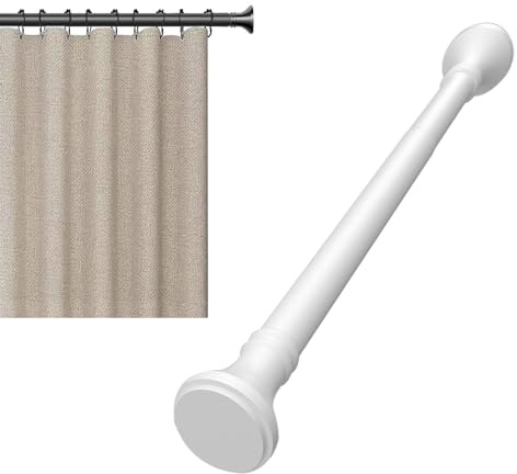 Teleskopstange Zum Klemmen 3m 4m 5m Gardinenstange Ohne Bohren Duschstange Zum Klemmen Ausziehbare Klemmstange Für Gardinen Vorhangstange Ohne Bohren Curtain Rod No Drill(Weiß,310-400cm)