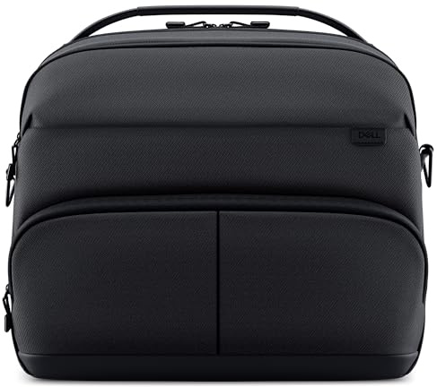 Dell CC5626 Laptop Briefcase, 17L, 53% Recyclingmaterial | Gepolstertes Laptopfach, Wasserfeste Reißverschlüsse, Abnehmbarer Schulterriemen, Schwarz, 635 g, 383 x 310 x 120 mm