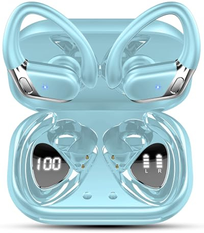 Matast 2026 Auriculares Inalambricos Deportivos, Auriculares Bluetooth 5.4 HiFi Estéreo con 4 HD Mic, 50H Cascos Inalambricos Bluetooth con Cancelacion Ruido ENC, IP7 Impermeable Cascos para Running