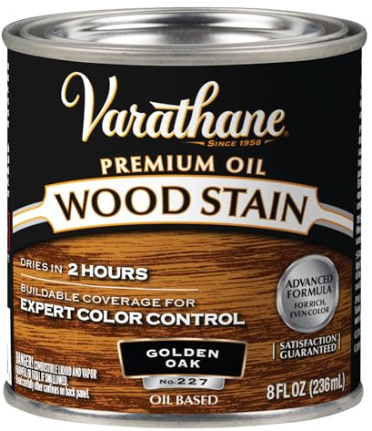 Varathane Rust-Oleum 211793 Stain, Golden Oak, 1/2, Half Pint, Gold