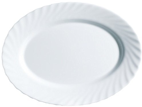 Dajar 00090 Ovale Servierplatte Trianon Luminarc, Glas, Weiß, 29 x 21, 5 x 2 cm
