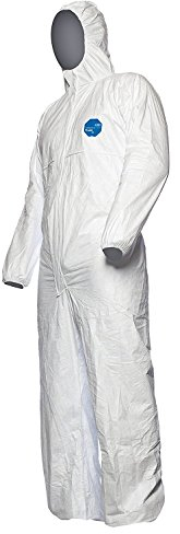 100 Stk. DuPont Tyvek 500 Xpert Chemikalienschutzkleidung mit Kapuze, KategorieII, Typ 5-B und 6-B Robust und Leicht Weiß Größe XXXL