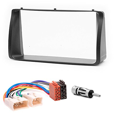 CARAV 11-038-22-6 Radioblende Car 2-DIN in Dash Installation kit Set for Toyota Corolla 2001-2006 + ISO and Antenna Adapter Cable