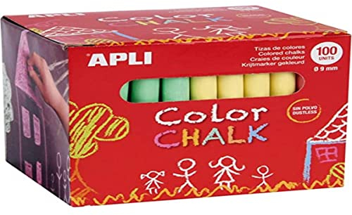 Apli 14575 - Box mit 100 Kreiden in verschiedenen Farben.