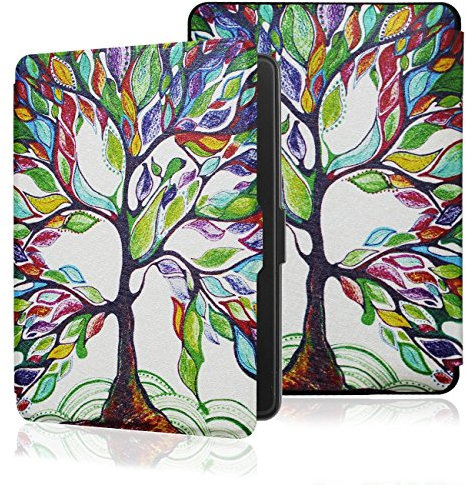 WALNEW Case for Kindle Paperwhite 5th/6th Generation, Ultra Light & Thinnest Premium Slim Cover for Amazon Kindle Paperwhite 2012/2013/2015 with Magnetic Auto Sleep/Wake Function (Lucky Tree)