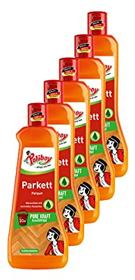 POLIBOY Parkett Pflege - Pflegendes Reinigungsmittel für Holzböden - Reinigungskonzentrat mit Avocadoöl - 5x 500 ml - Made in Germany